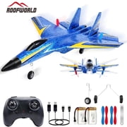 Roofworld RC Airplane SU-27 Blue with Gyro Night Lights 2.4GHz 2 Channel