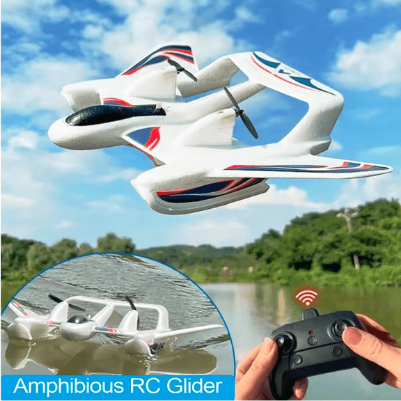 Roofworld YF-350 RC Glider Amphibious Waterproof EPP Foam Fixed-Wing Aircraft 2.4G Airplane w+ LED