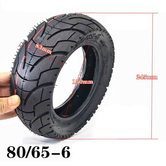 Rooha 10 Inch 80/65-6 Off-Road/Road Tubeless Tyre Thicker Off-Road/Road Tires For Kugoo M4 Electric Scooter 10X3.0 Tyre Replacement
