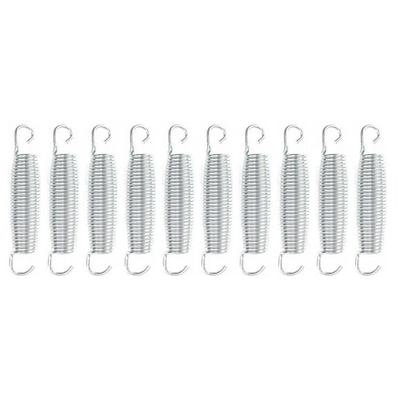 Rooha 10 Pcs Trampoline Springs Heavy Duty Galvanized Steel Springs Replacement Kit Pull Spring Hook Waist Drum Bow Accessories Parts