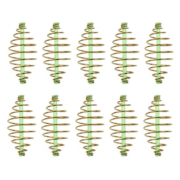 Rooha 10Pcs 2/3.3/4.5/5.5Cm Carp Fishing Spring Feeder Fishing Bait Cage For Carp Fishing Fresh & Saltwater Inline -Method Feeder