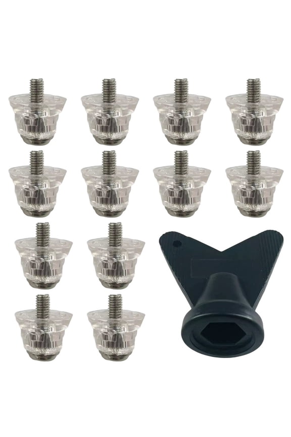 12Pcs Football Boot Studs Spikes Stable Non-Slip Soccer Rugby Shoes Studs For Hiking Shoes Replacement Studs With Wrench