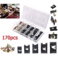 thumbnail image 1 of Rooha 170Pc U Clip Nut Screw Kit High Quality Vehicle Bumper Dash Door Panel Interior, 1 of 9