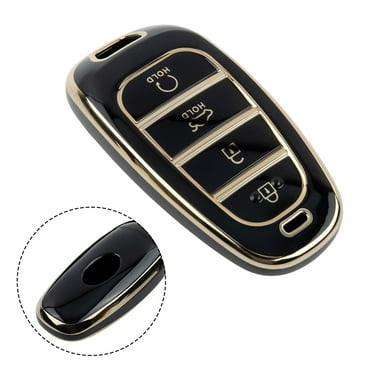 Rooha 1Pc Black Tpu Remote Key Fob Shell Case Cover For Hyundai Sonata Tucson Santa Key Protector Holder Car Accessories