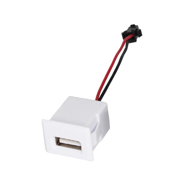 Rooha 1Pc Usb Female Power Jack Socket Power Usb Charging Port Connector Data interface with Cable Terminals Charger Socket,White
