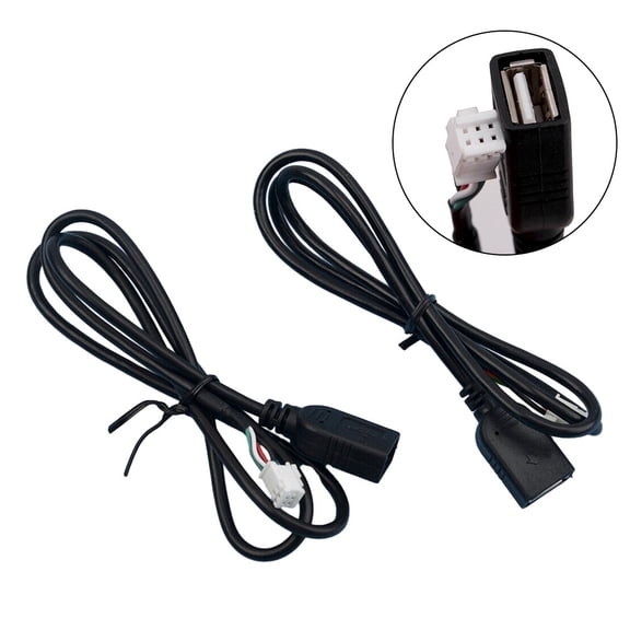 Rooha 2Pcs/Set Car Radio Stereo Usb Cable 4Pin And 6Pin Connectors Usb Cable Adaptors For Androids Car Radio