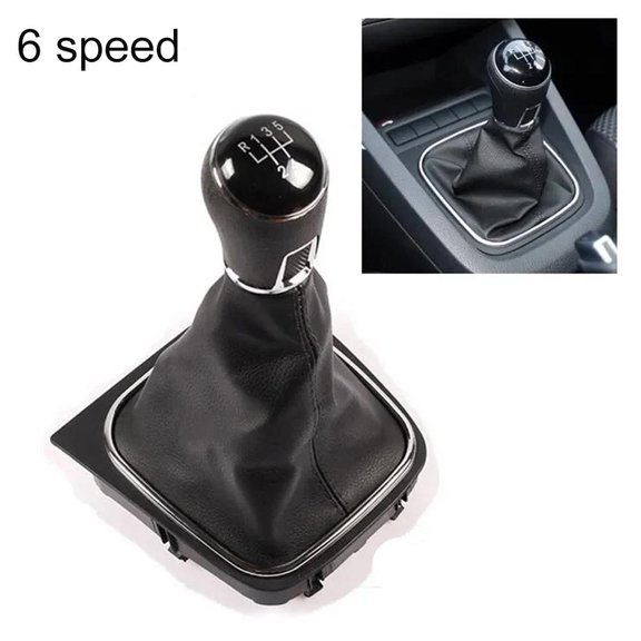 Rooha 5/6 Speed Gear Shift Knob Gaiter Boot Cover Frame For Golf 5/6 For Mk5/Mk6 Red Easy Installation Car Accessories