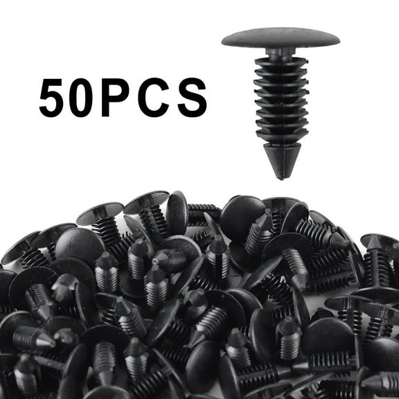 Rooha 50Pcs Car Auto Fastener Clips Fender Bumper Shield Retainer Plastic Rivet Push Pin 8Mm Hole 1605396 1595864 6030441 Car Accessor