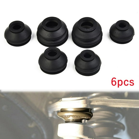 6Pcs Ball Joint Boot Car Suspension Steering Ball Joint Dust Boot Cover Turn To Rod Arms Ball Head Dust Protection Rubber Cover