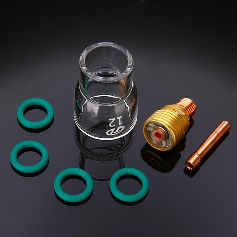 Rooha 7TIGWelding Torch Stubby Gas Lens Pyrex Glass Cup Kit For Welder