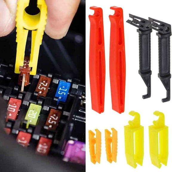 Rooha 8Pcs Car Fuse Puller Fuse Clip Tool Extractor Removal Universal Mini Plastic Blade Fuse Puller For Car Fuse Holder Accessories