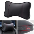 thumbnail image 1 of Rooha Car Seat Headrest Leather + Space Cotton Pillow Neck Rest Sleeping Headrest Support Solution Auto Interior Accessories Universal, 1 of 8