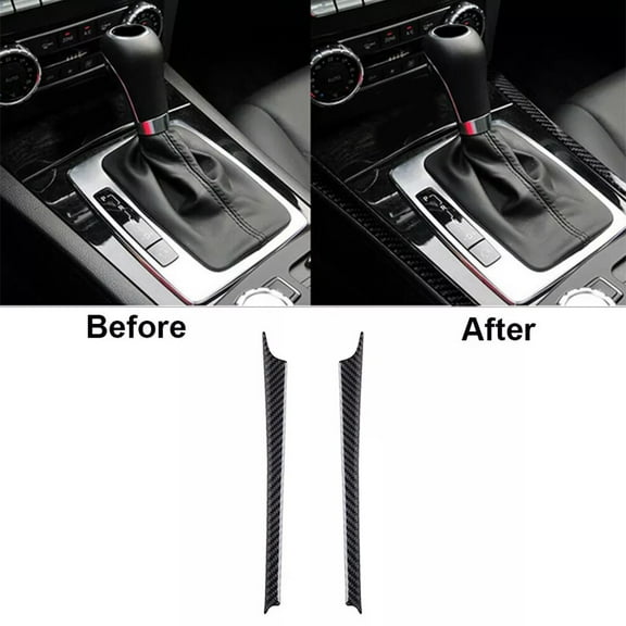 Rooha Carbon Fiber Interior Gear Shift Side Cover Trim For Mercedes For Benz For W204 Direct Replacement Car Accessories