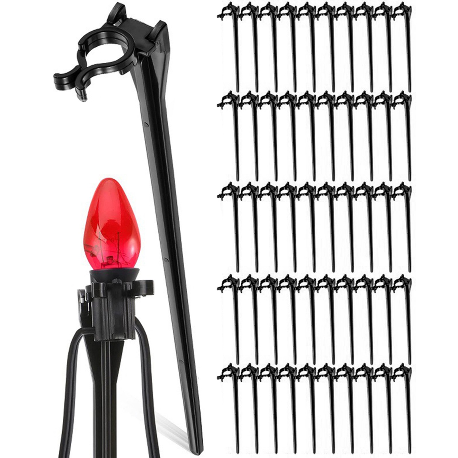 Rooha Christmas Light Stake Universal Patio Lawn Holiday Light Stake C7 C9 Light Strin