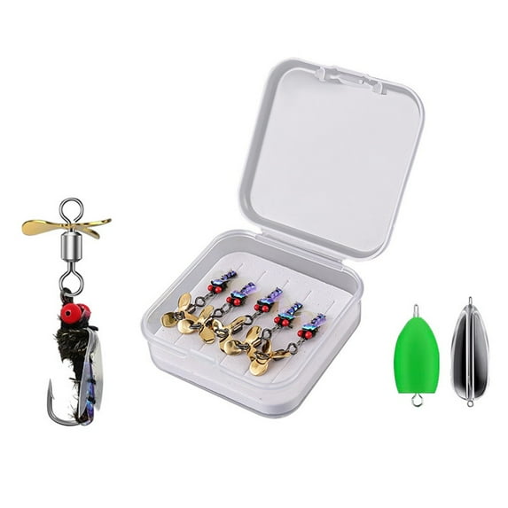 Rooha Fishing Lure Set Fly Fishing Lure Fishing Trip Bright Colors Fishing Lures Fishing Bait Waterproof Storage Box Angler Essentials