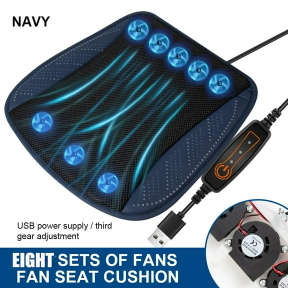 Rooha For Seat Covers Car Summer Coolingseat Cushion With Usb 8Fan 3Levels Adjustable Cooling Cushion For Sofa Seat, Car Driving Seat