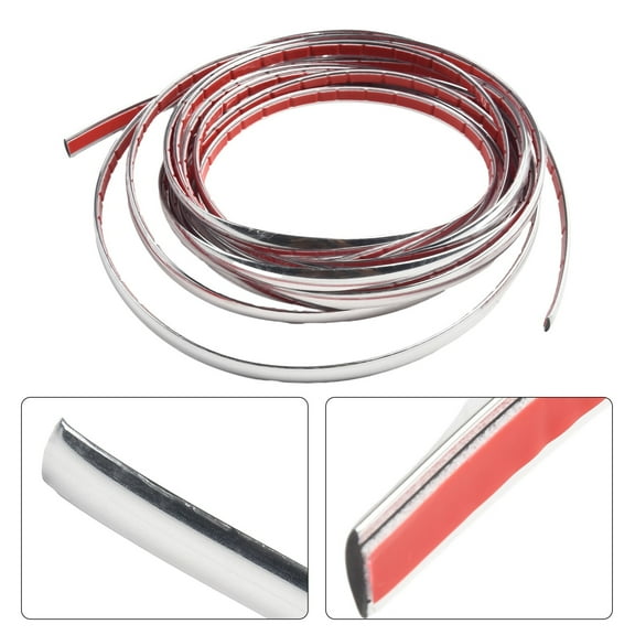 Rooha High Quality Material Brand New Molding Strip Chrome Trim 10Mm 1Pcs Chrome Silver Decoration Protector Accessories