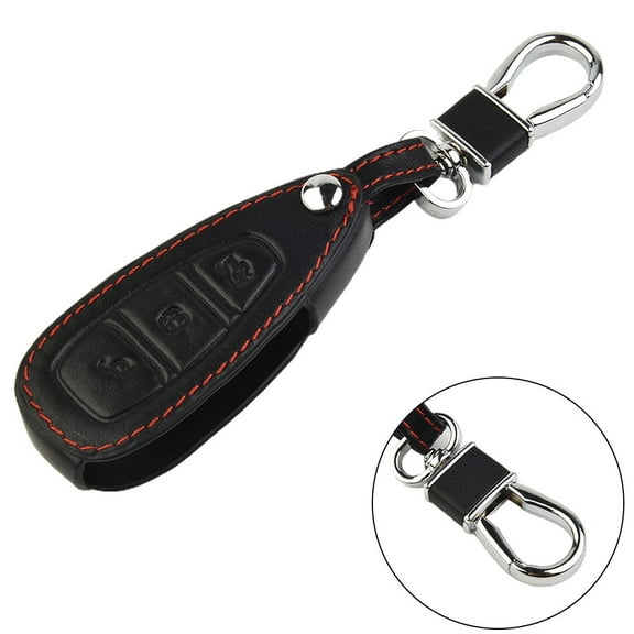 Rooha Leather Remote Key Fob Cover/Case Pu Leather For Ford Fiesta Focus 3 Button