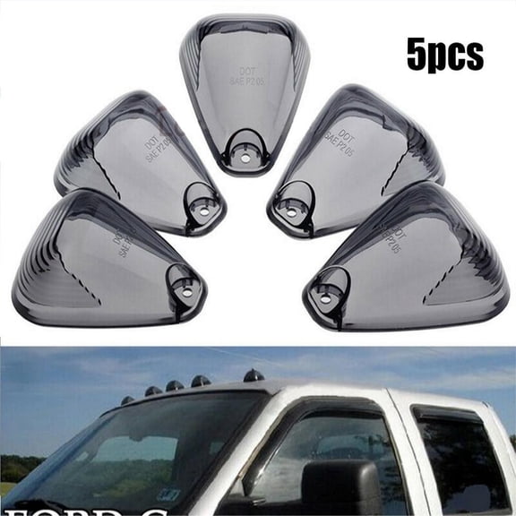 Rooha Reliable Smoke Cab Roof Running Marker Light Cover Lens Compatible With For Ford F250 F350 Super Duty Set Of 5