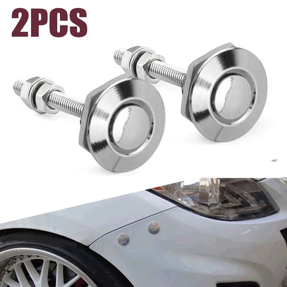 Rooha Silver Push Button Quick Release Hood Pin Lock Clip Latch Push Button Mini Quick Release Bumper Accessories Auto