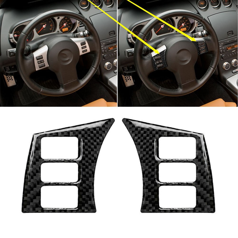 Rooha Steering Wheel Button Cover For Nissan 350Z Carbon Fiber ...