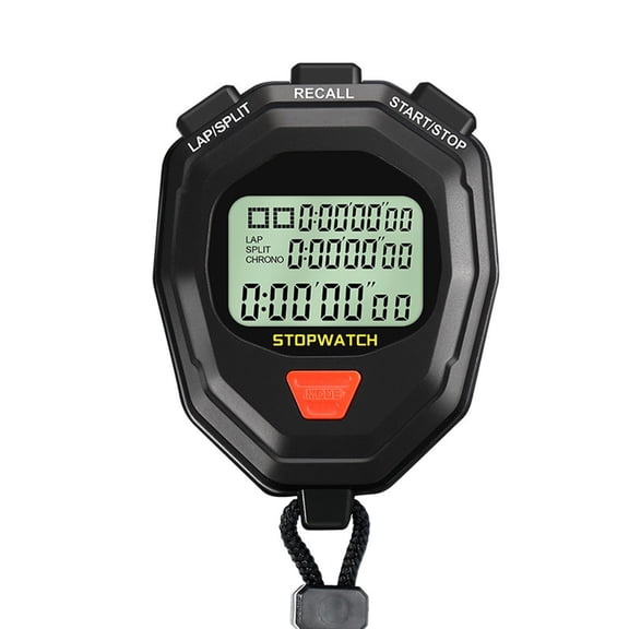 Rooha Stopwatch Timer Lap Split Digital Alarm Large Display 3-Way Stopwatch 60 Memory