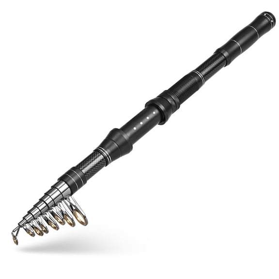 Rooha Telescopic Carbon Sea Fishing Rod Portable Short Section Travel Spinner Lure Rod