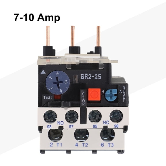 Rooha Three Phase Thermal Overload Relay 0.1-25A Motor Protection Device with Phase Loss Guard Compatible with CJX2 Contactors NR2-25 Series