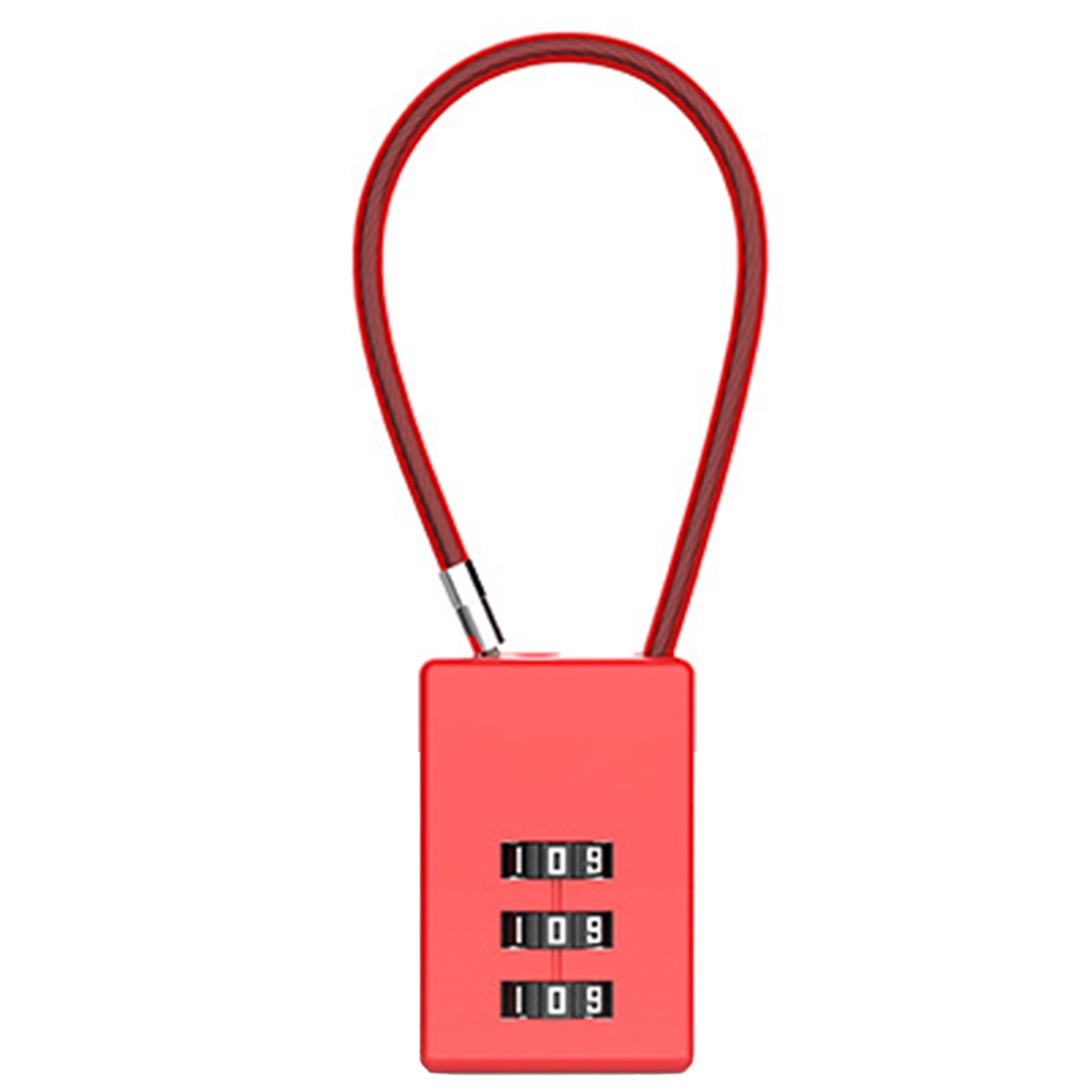 Rooha Upgrade Lock Head Hard To Break Wire Rope Password Lock Backpack Trolley,red