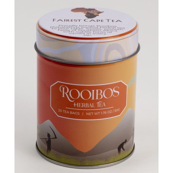 Cape Rooibos Tea Box Fairest Cape Tea Company, Rooibos Herbal Tea, 50g, Naturally Caffeine ...
