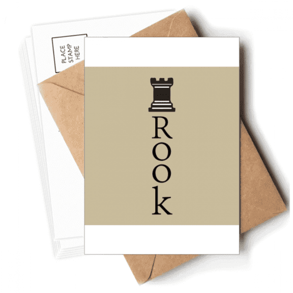 Rook Black Word Chess Game Postcards Envelopes Blank Note Cards Mailing