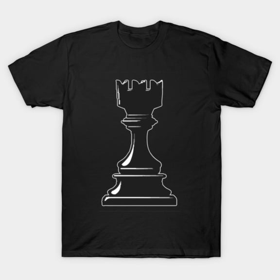 Rook Chess Piece Tower Castle Defensive Line Strategy Board Game Unisex T-Shirt, up to size 3XL.