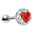 thumbnail image 1 of Rook Tragus Cartilage Barbell Earring CZ Ferido Heart - 16ga - 4 Color Options, 1 of 4