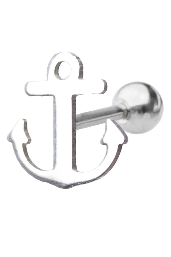 Rook Tragus Piercing - 16G Sea Anchor Design Cartilage Piercing Barbell 316L