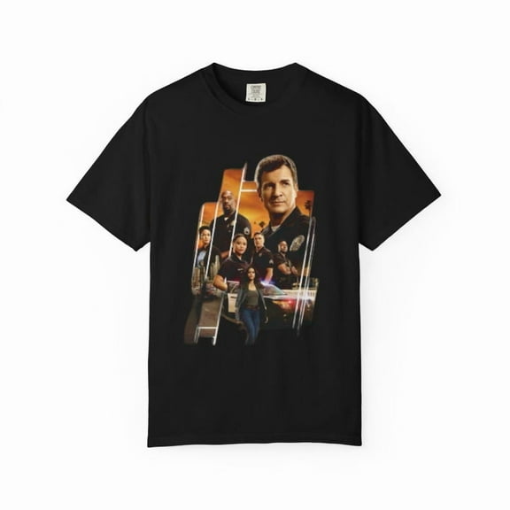 The Rookie Unisex Garment-Dyed T-Shirt with The Rookie Graphic, Casual Tee for Fans, Gift for TV Show Lovers, Stylish Everyday Wear ,Black Color,Size 3XL