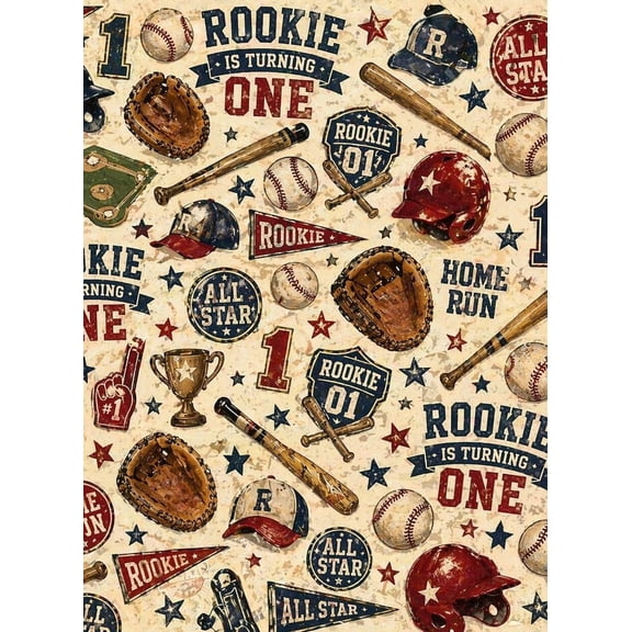 Rookie is Turning One Pattern Edible Chocolate Transfer Sheet, by Tnct. (1 Count)