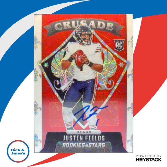 Rookies & Stars Justin Fields #CR-23 Crusade Signatures Longevity Chicago Bears NFL Football Trading Card