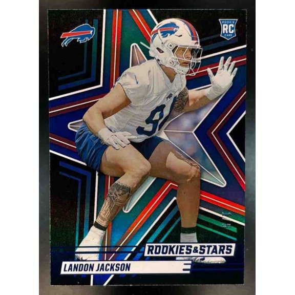 Panini Rookies & Stars Landon Jackson Buffalo Bills #153 Rookies Black And Blue Football Card