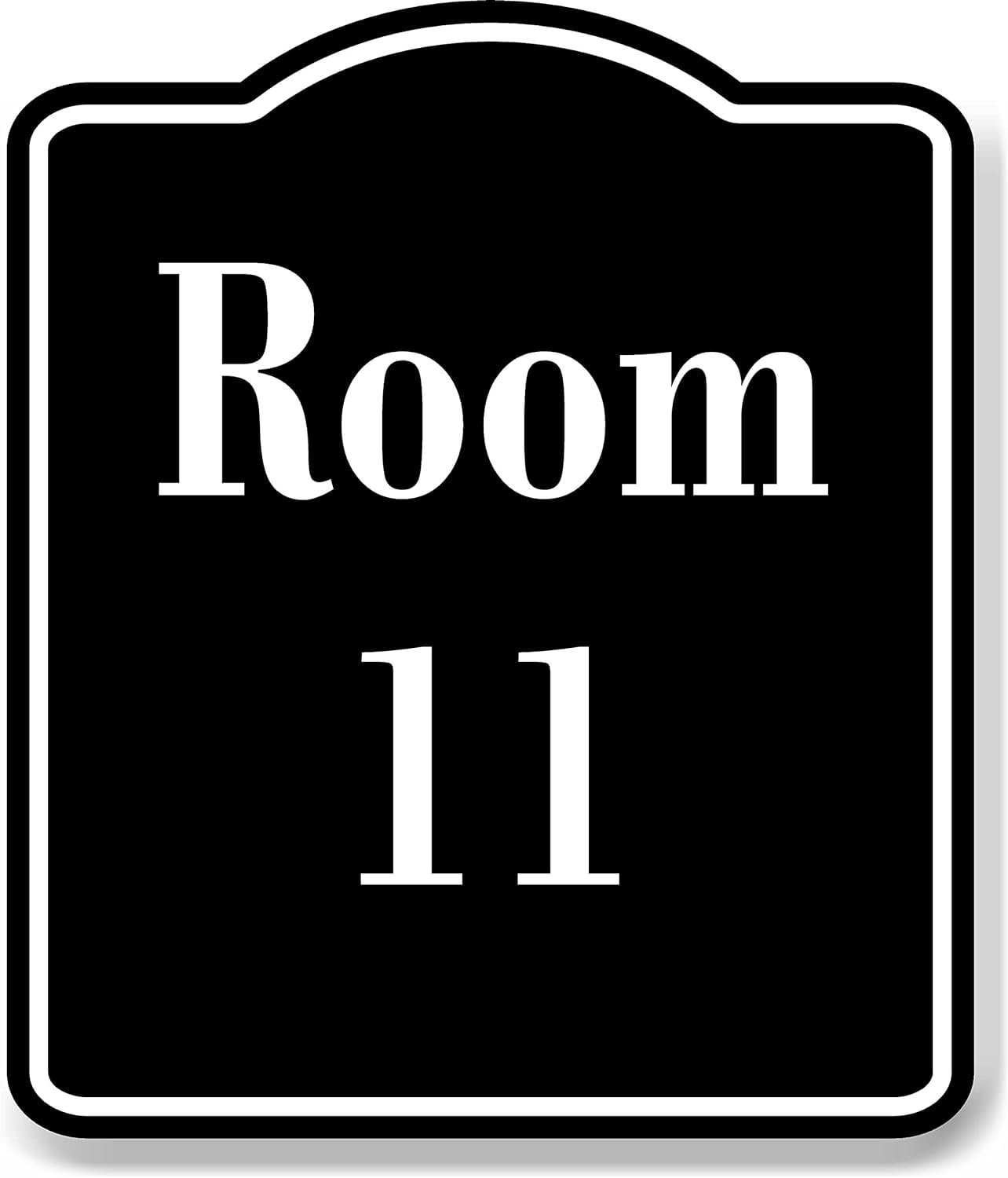 Room 1 Number Building BLACK Aluminum Composite Sign