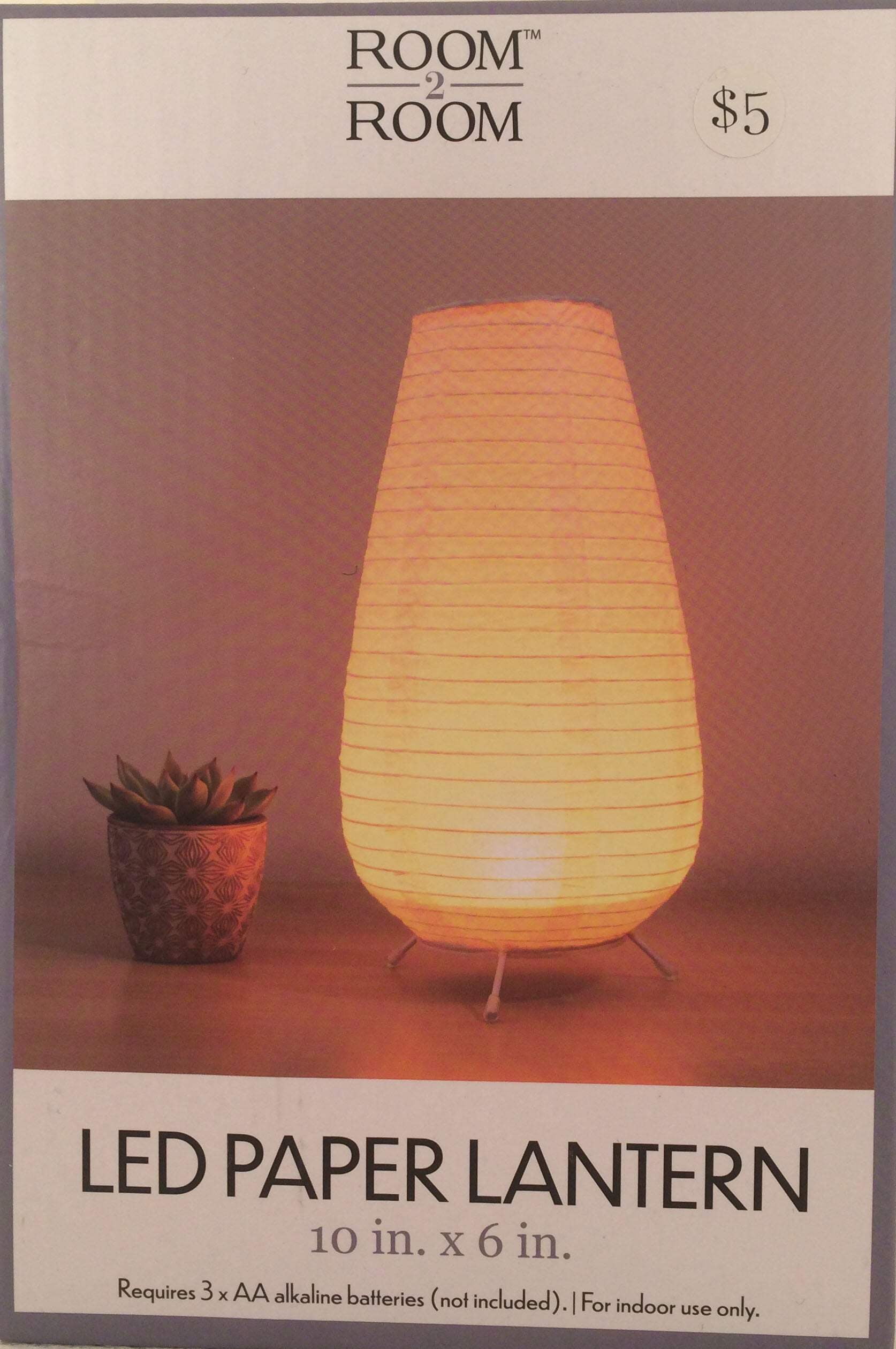 Room 2 Room LED Paper Lantern 10 in. X 6 in. - Walmart.com
