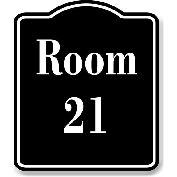 Room 21 Number Building BLACK Aluminum Composite Sign, 20"x24"