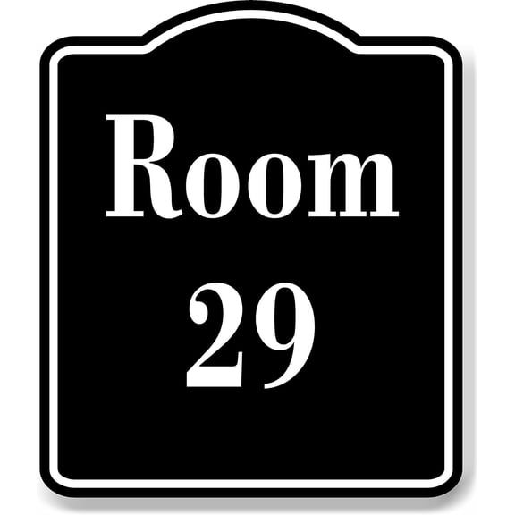 Room 29 Number Building BLACK Aluminum Composite Sign, 8.5"x10"
