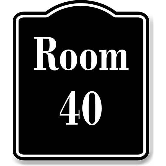 Room 40 Number Building BLACK Aluminum Composite Sign