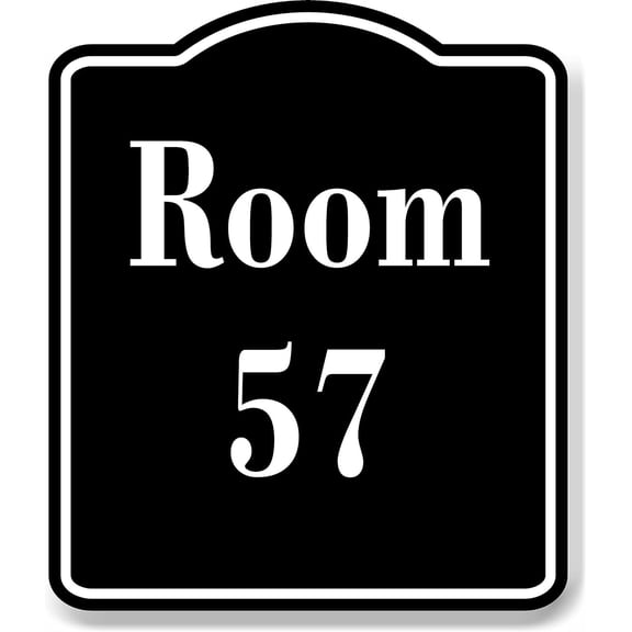 Room 57 Number Building BLACK Aluminum Composite Sign, 8.5"x10"