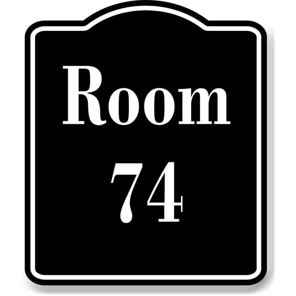 Room 74 Number Building BLACK Aluminum Composite Sign, 15"x18"