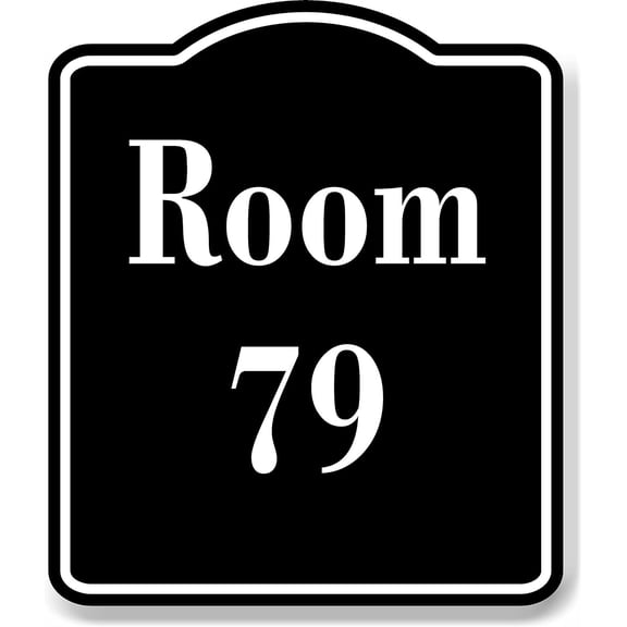 Room 79 Number Building BLACK Aluminum Composite Sign, 8.5"x10"