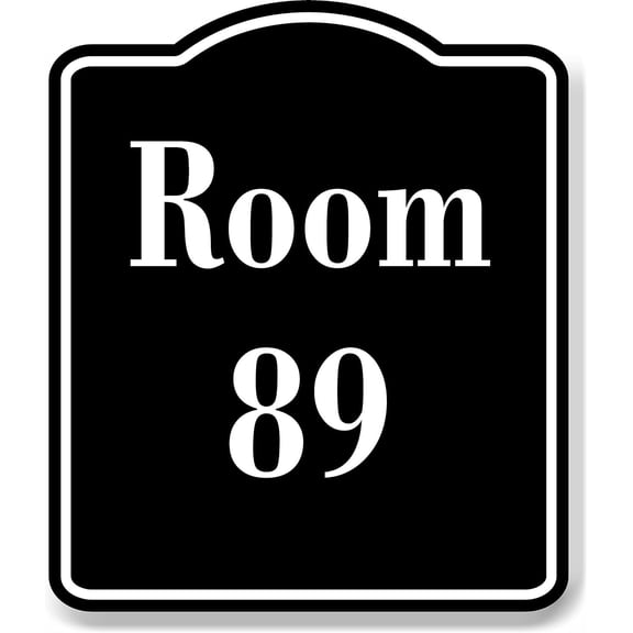 Room 89 Number Building BLACK Aluminum Composite Sign, 20"x24"