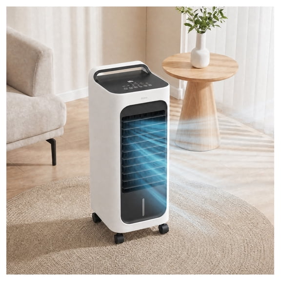 Room Air Cooler with Ice Packs, Portable Evaporative Cooler Fan with Remote, 1.3 Gallon Water Tank, 7H Timer, Oscillating Personal Air Conditioner for Bedroom, Office