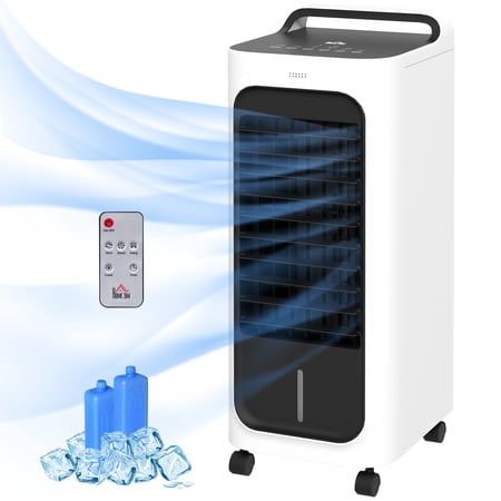 Room Air Cooler with Ice Packs, Ice Cooling Fan Water Humidifier Unit with Remote, Timer, Oscillating