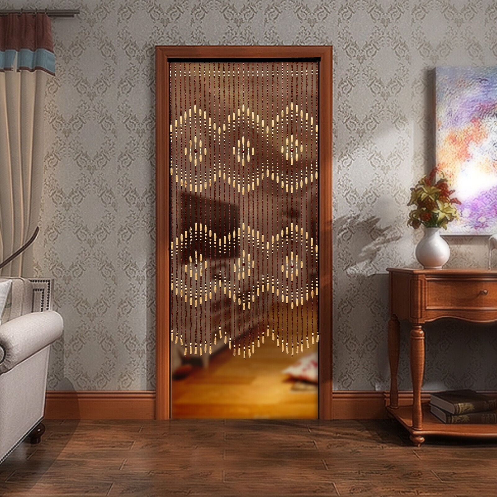 Room Blind Screen Window Line Divider 31-Line Wooden Curtain Beads String Door